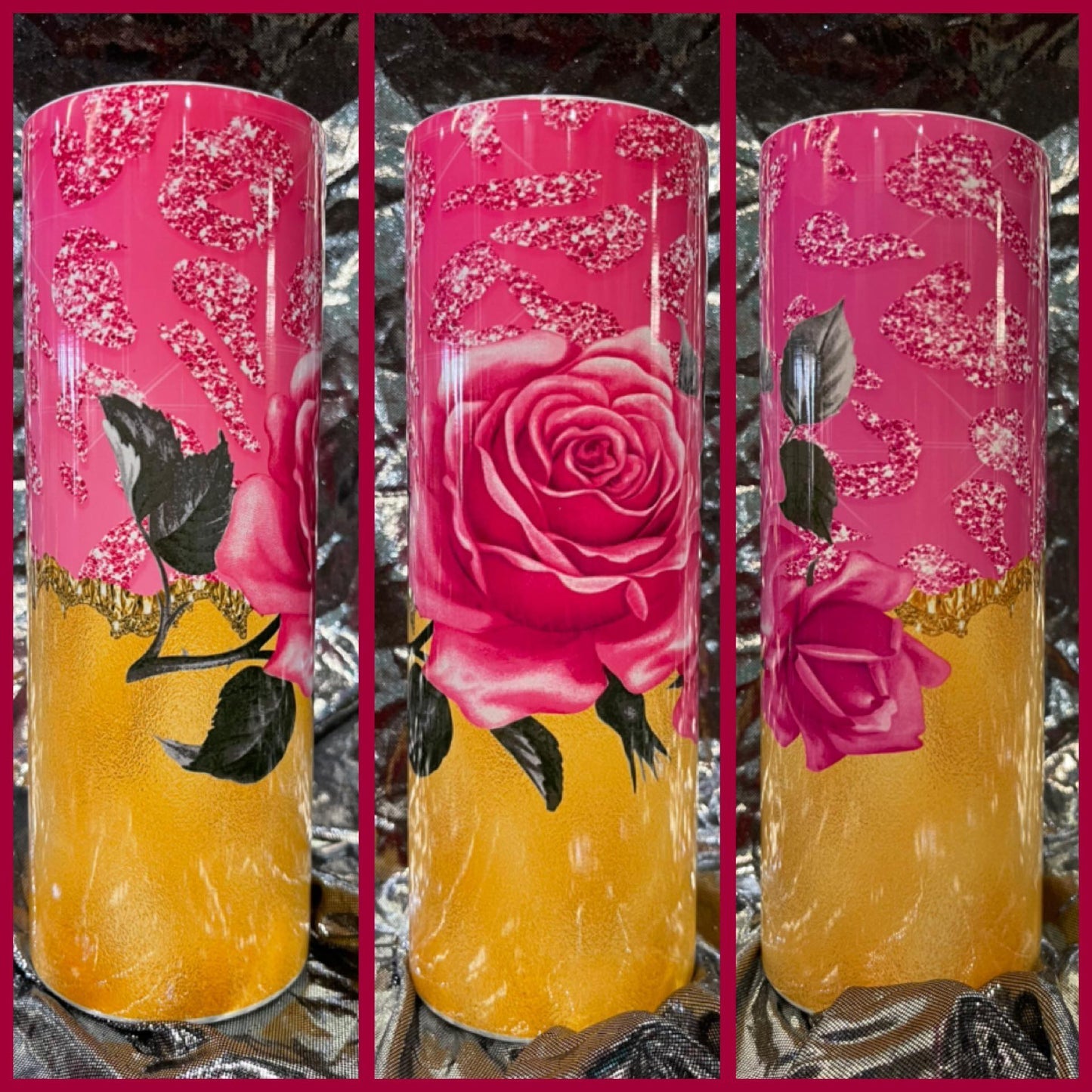 Kingslyes Collection Rose Stripes Glitter & Roses Design 11