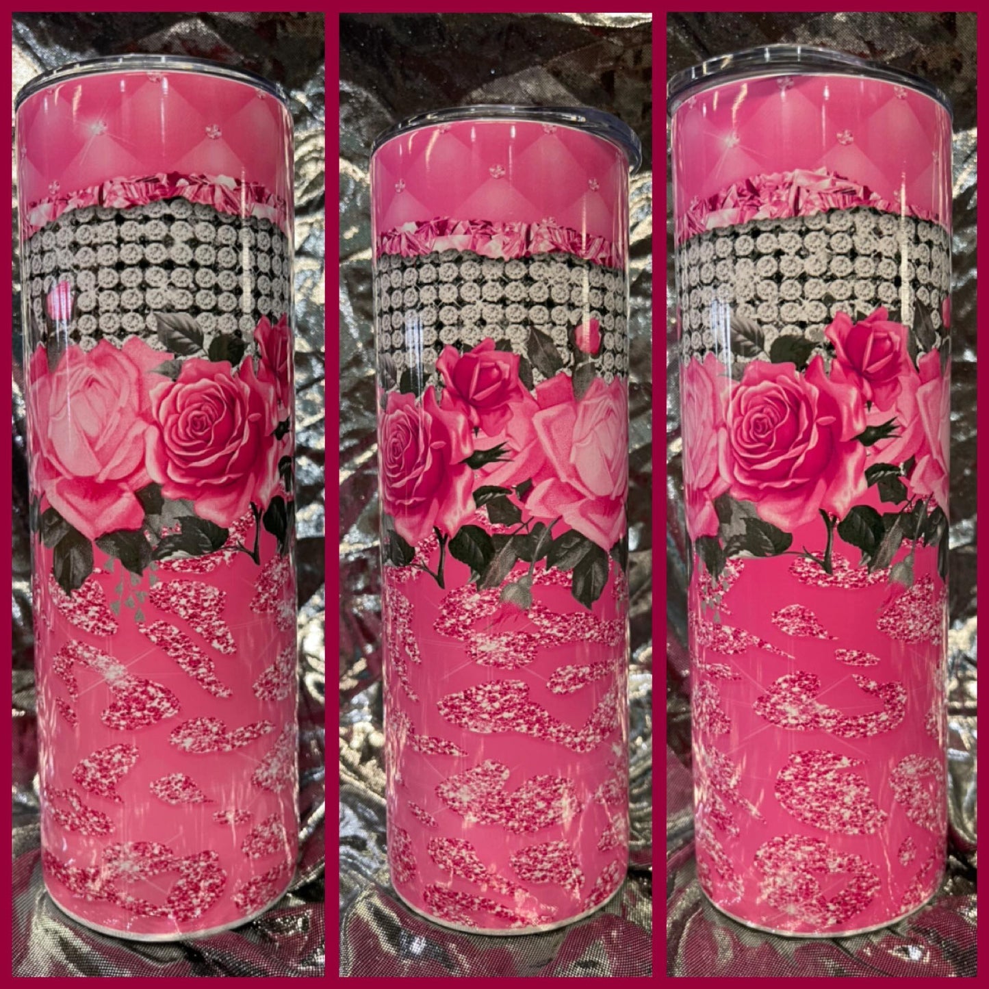 Kingslyes Collection Rose Stripes Glitter & Rose Design 9